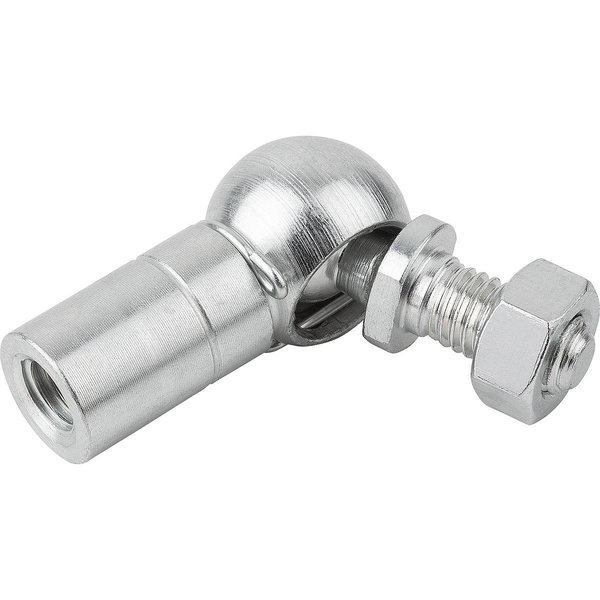 Kipp Angle Joint DIN71802 Left-Hand Thread, M08, Form:Cs With Retaining Clip, Steel Galvanized K0734.130811